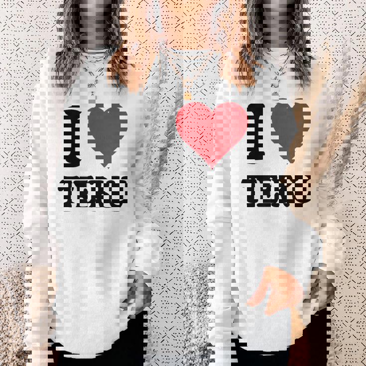 I Heart Teru 名 I Love パーソナライズ スウェットシャツ 彼女への贈り物