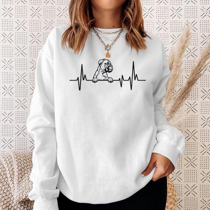 Heartbeat Herzschlag Hunde Hund Boxer Sweatshirt Geschenke für Sie
