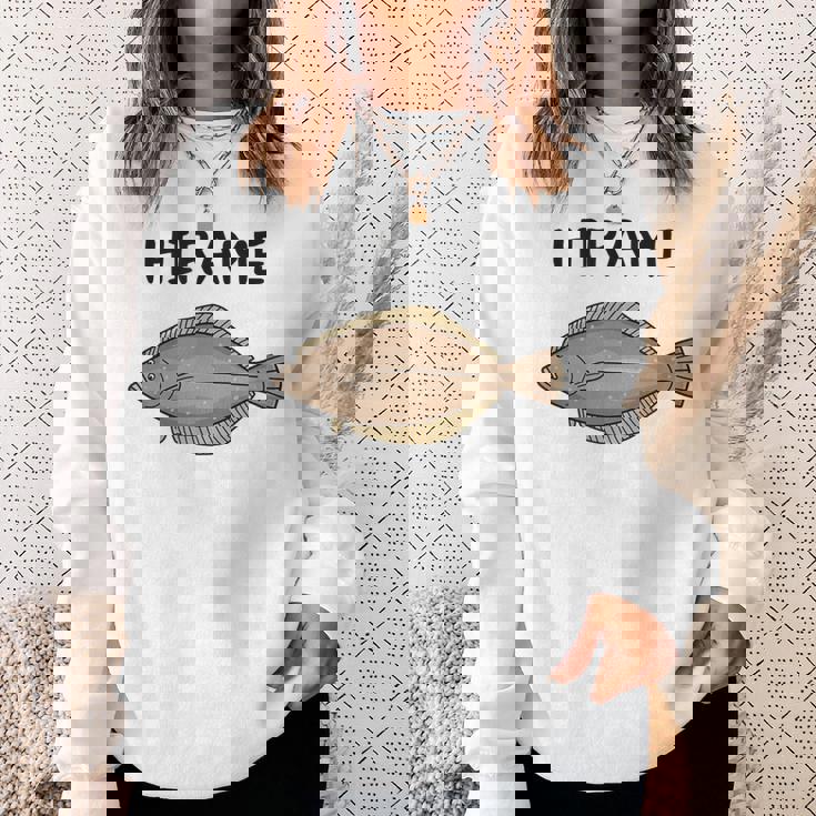 Hirame ヒラメ 平目 鮃 魚好き 願掛け 釣り好き 海釣り 趣味 おもしろ 寿司ネタ 趣味釣り 船釣り 釣り スウェットシャツ 彼女への贈り物