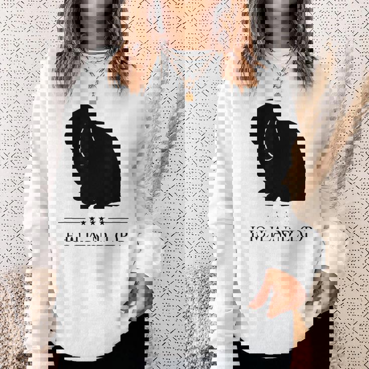 Holland Lop Rabbitブラックシルエット スウェットシャツ 彼女への贈り物