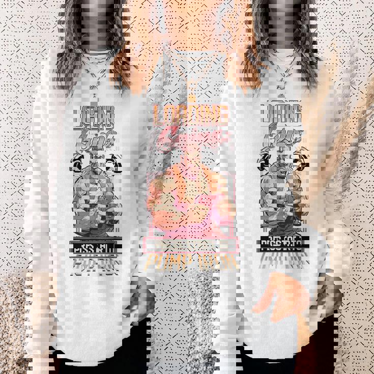 Loading Gains プレススタートからポンプ鉄ボディビルディング スウェットシャツ 彼女への贈り物