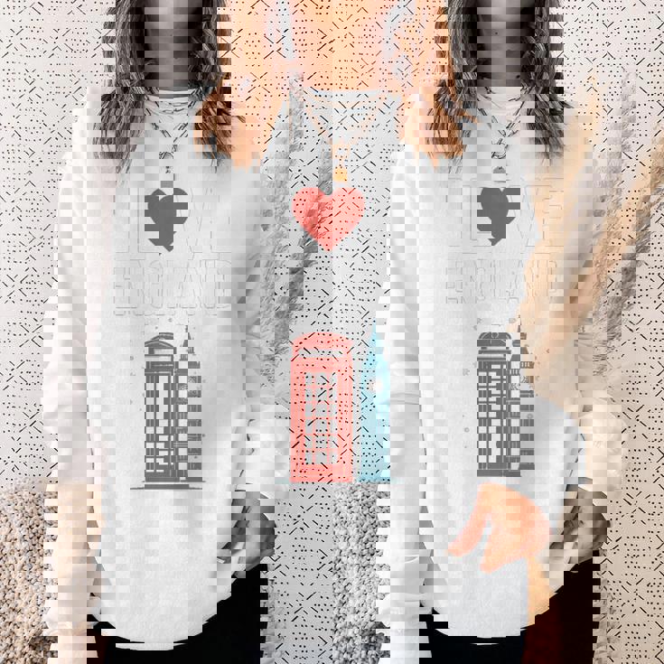 I Love Englandの象徴的なランドマークデザイン。 長袖tシャツ スウェットシャツ 彼女への贈り物