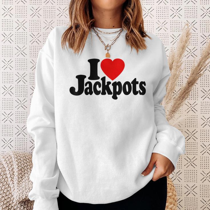 I Love Heart Jackpotslotslot Machines カジノラスベガス スウェットシャツ 彼女への贈り物