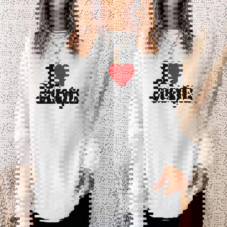 I Love Heart Jackpotslotslot Machines カジノラスベガス スウェットシャツ 彼女への贈り物