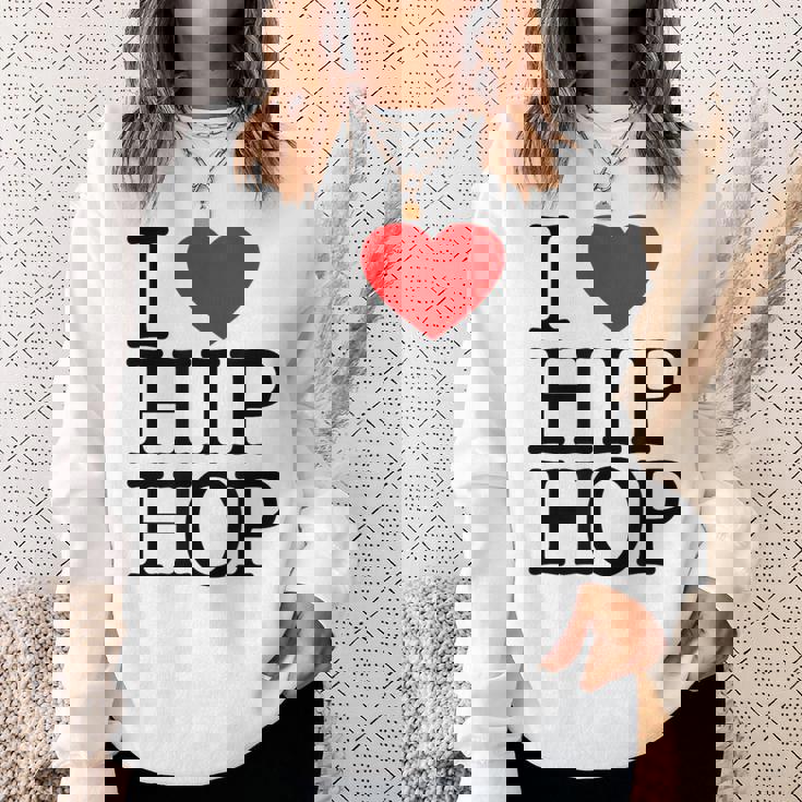 I Love Hip Hop ハート ラップ&ヒップホップファン スウェットシャツ 彼女への贈り物