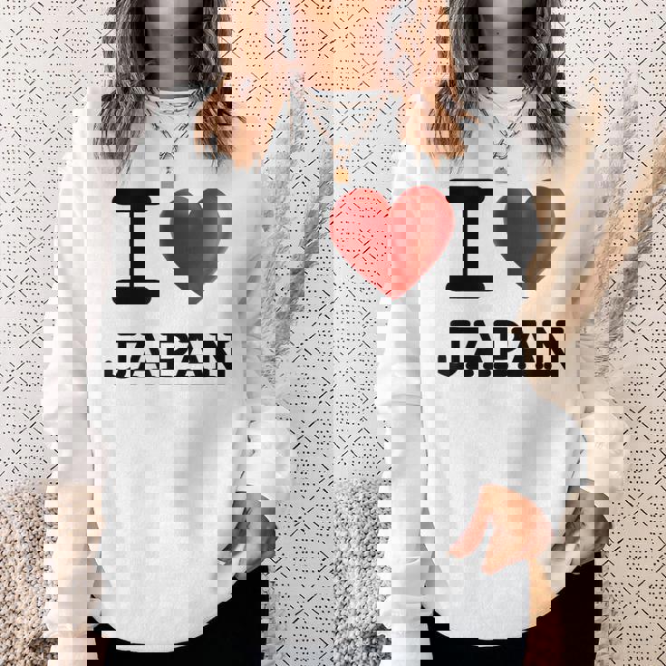 I Love Japan お土産 観光ハート スウェットシャツ 彼女への贈り物