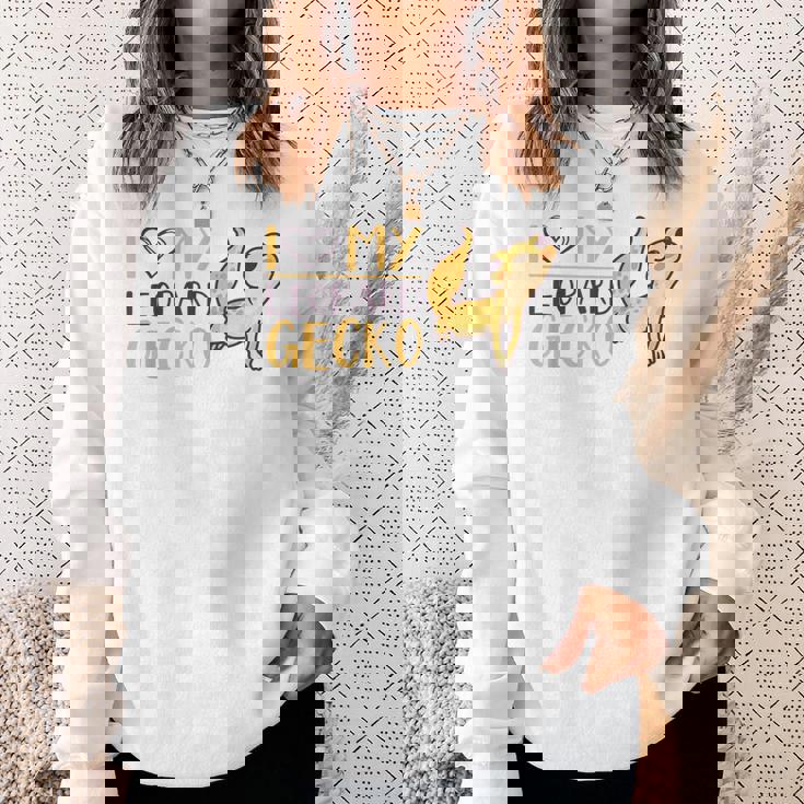 I Love My Leopard Gecko トカゲ ヒョウ ヤモリ 爬虫類 スウェットシャツ 彼女への贈り物