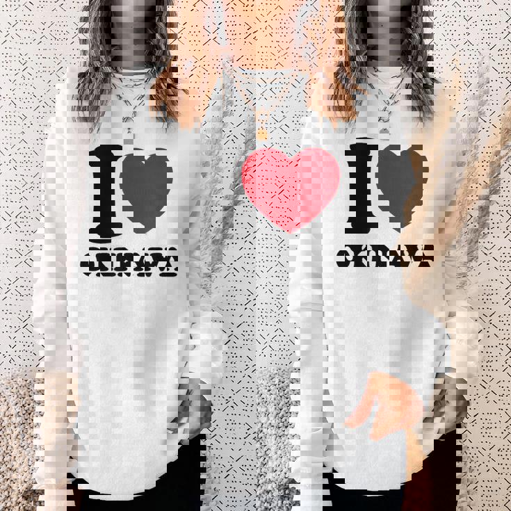 I Love Okinawa アイラブ 沖縄 メンズ 琉球 お土産 旅行 スウェットシャツ 彼女への贈り物