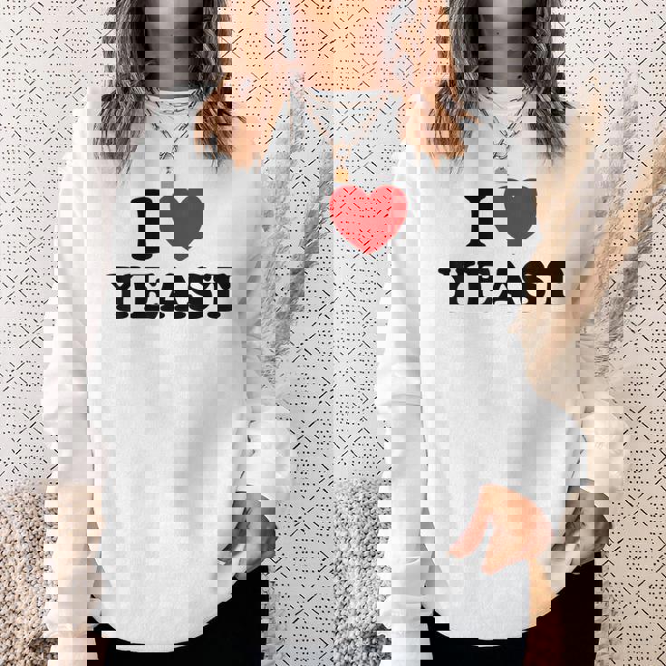 I Love Yeast 面白くてかわいい栄養パン屋フードヌーチファン スウェットシャツ 彼女への贈り物