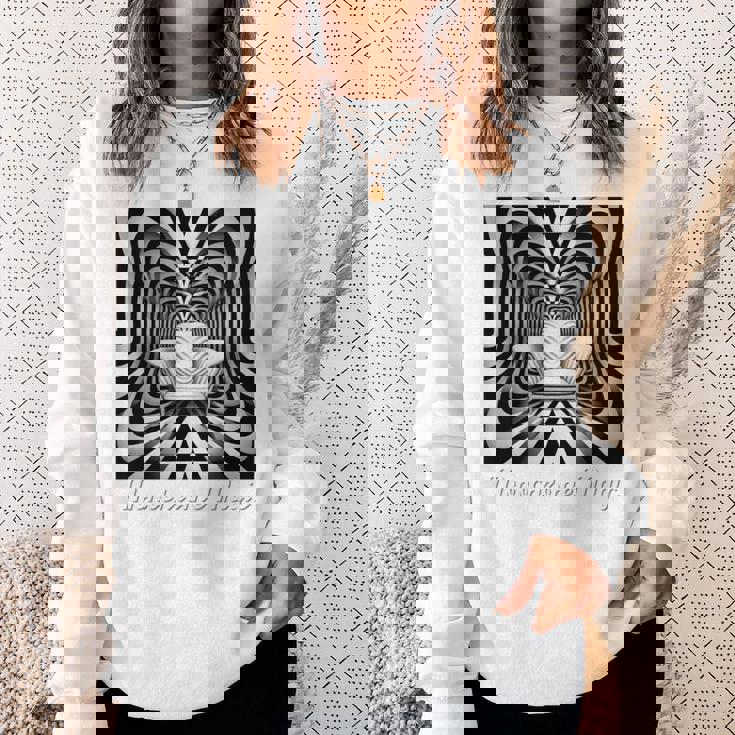 Monochrome Magic 幾何学トリックアート 長袖tシャツ スウェットシャツ 彼女への贈り物