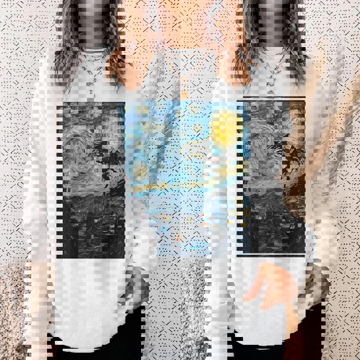 Mothman Cryptid Cryptozoology 星月夜 ゴッホ絵画 スウェットシャツ 彼女への贈り物