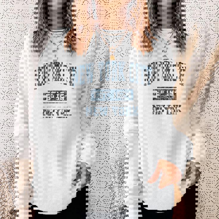 New York City New York Ny ビンテージスポーツデザイン ネイビープリント スウェットシャツ 彼女への贈り物