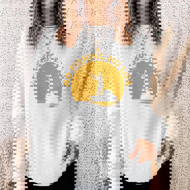 No Fishing No Life 釣り フィッシング ロゴ プリント 長袖tシャツ スウェットシャツ 彼女への贈り物