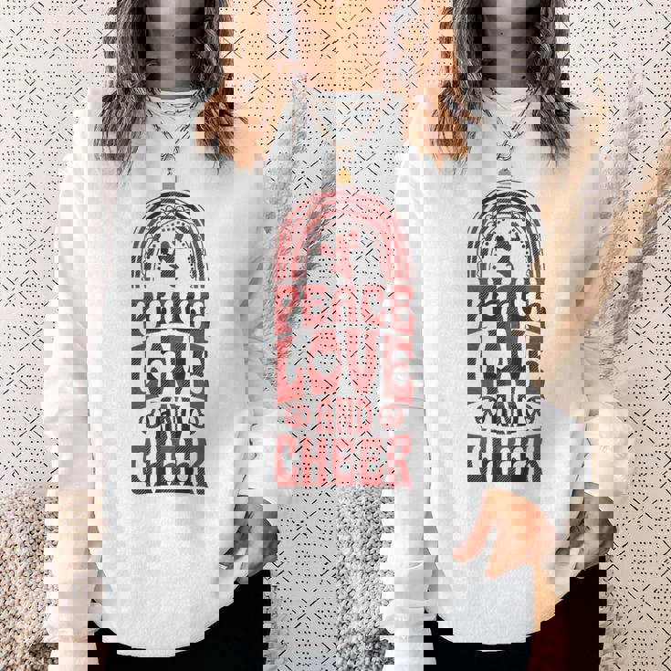 Peace Love And Cheer ボヘミアンレインボーチアリーダー スウェットシャツ 彼女への贈り物