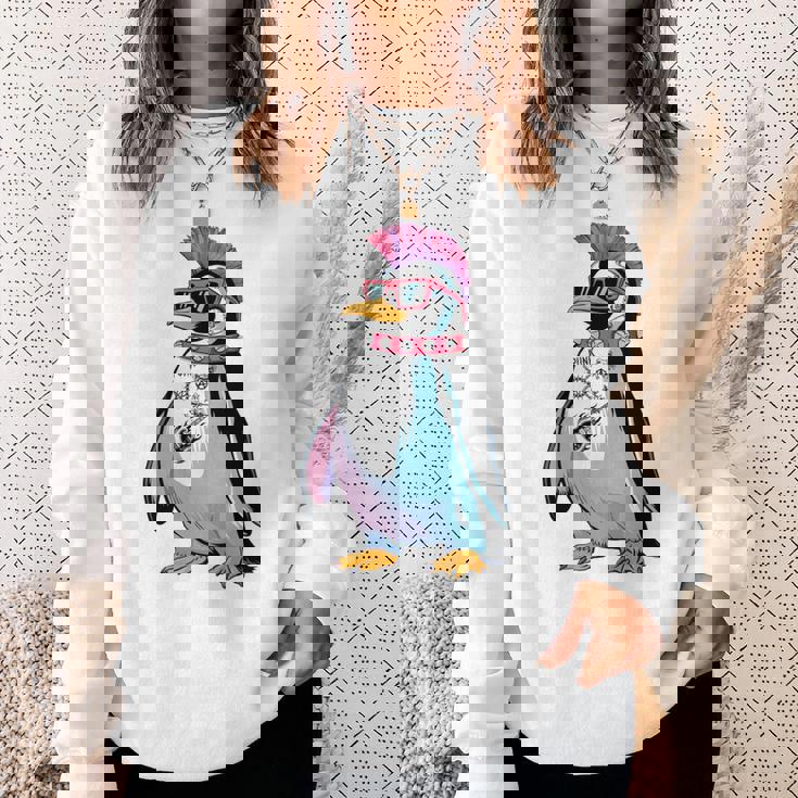 Punkuin 面白い パンクロック パンクロック ペンギン 長袖tシャツ スウェットシャツ 彼女への贈り物