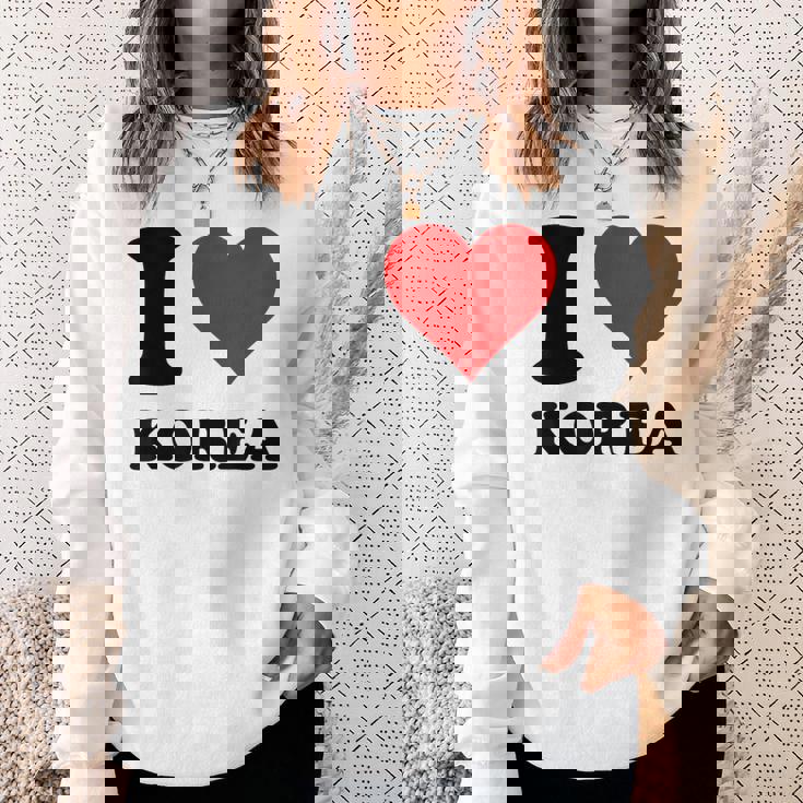 Red Heart I Love Korea スウェットシャツ 彼女への贈り物