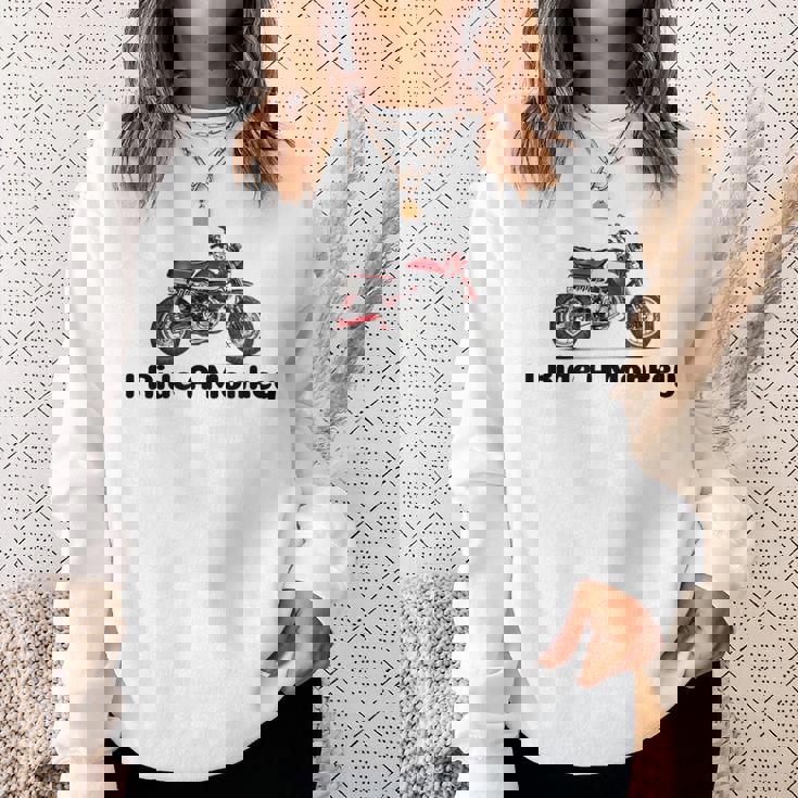 I Ride A Monkey オートバイミニバイクまたはピットバイク スウェットシャツ 彼女への贈り物