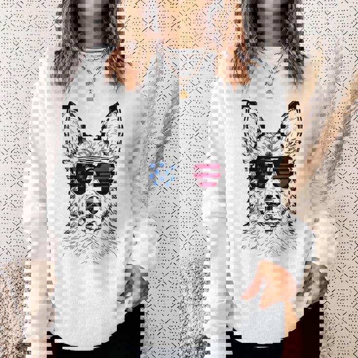 Shepsky Dog 7月4日 アメリカ国旗 スウェットシャツ 彼女への贈り物