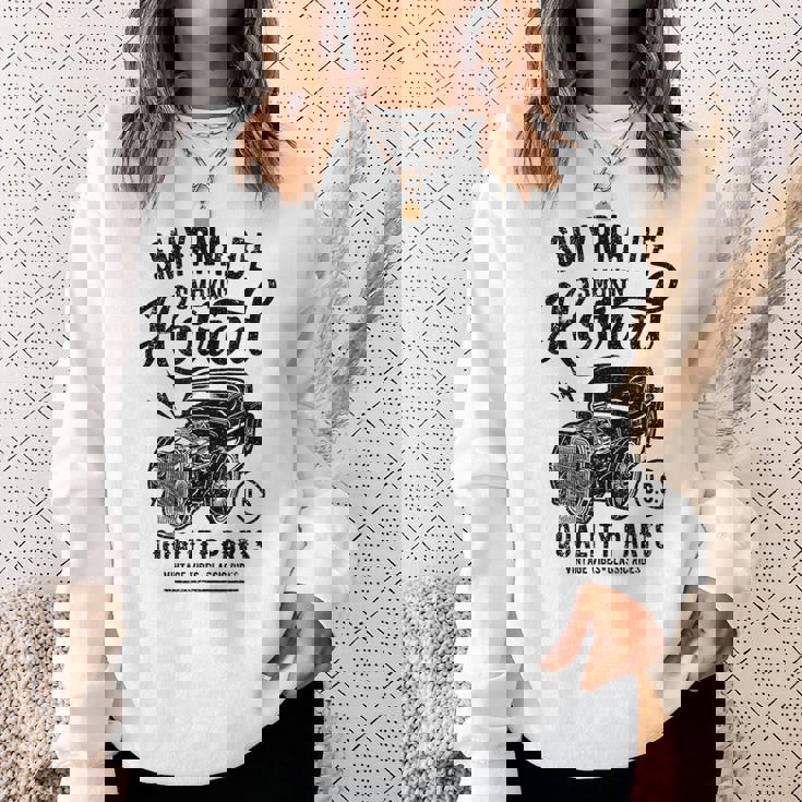 Smyrna Delaware Usa ホットロッド ビンテージスタイル カーデザイン スウェットシャツ 彼女への贈り物