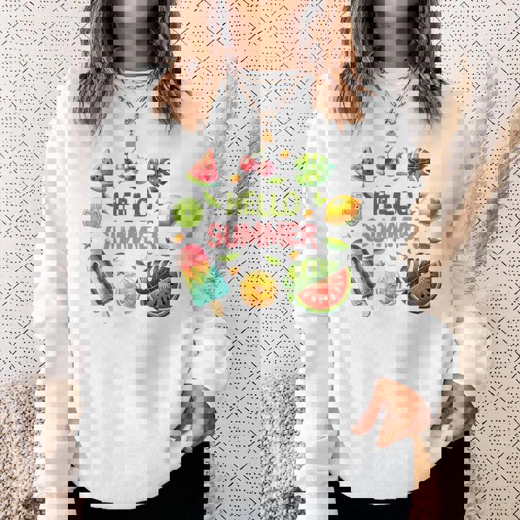 Summeribes ビーチバケーション ハローサマー トロピカル 楽しいデザイン スウェットシャツ 彼女への贈り物