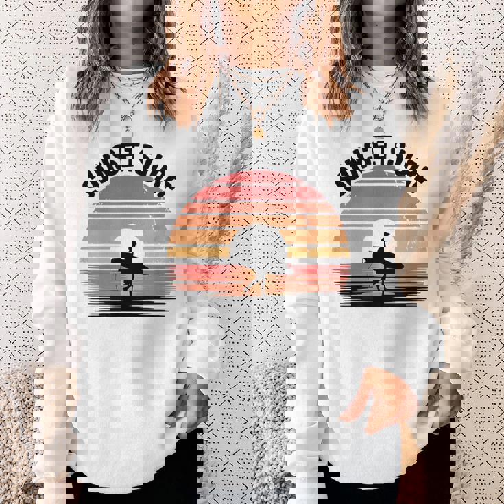 Sunseturf サーフボード ビンテージサーフィン サーファー用 スウェットシャツ 彼女への贈り物