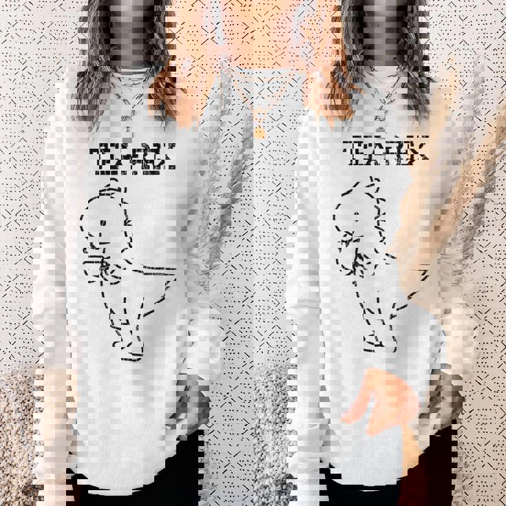 Tea-Rex おもしろドリンクグラフィック スウェットシャツ 彼女への贈り物