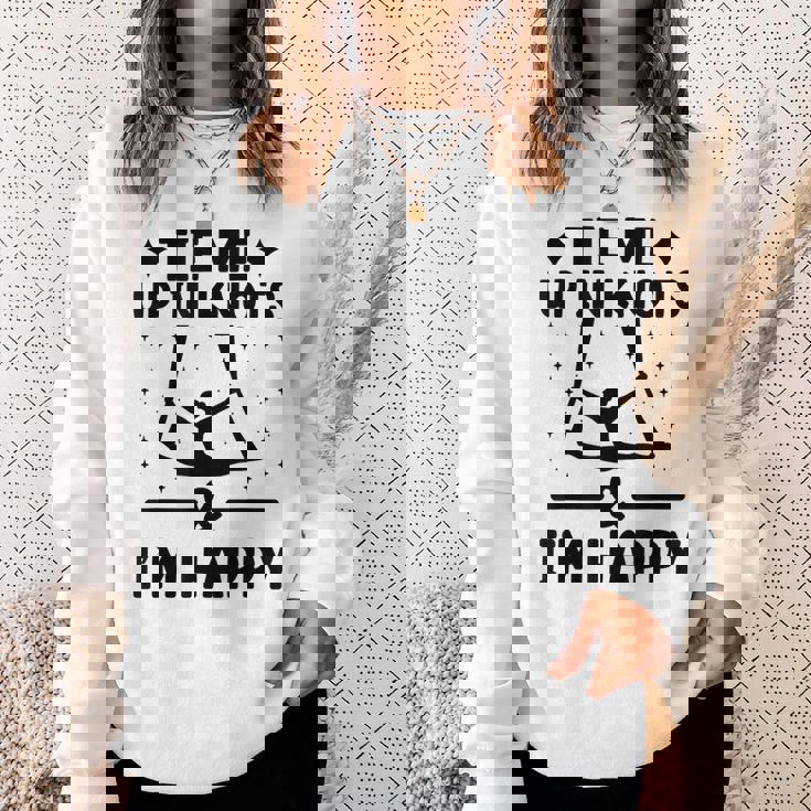 Tie Me Up In Knots & I'm Happy エアリアル ヨガ 体操選手 エアリスト スウェットシャツ 彼女への贈り物