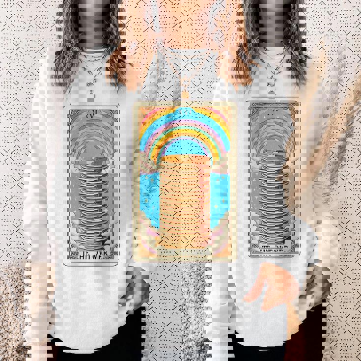 The Tower タロットカード パンケーキタワー 朝食愛好家 長袖tシャツ スウェットシャツ 彼女への贈り物