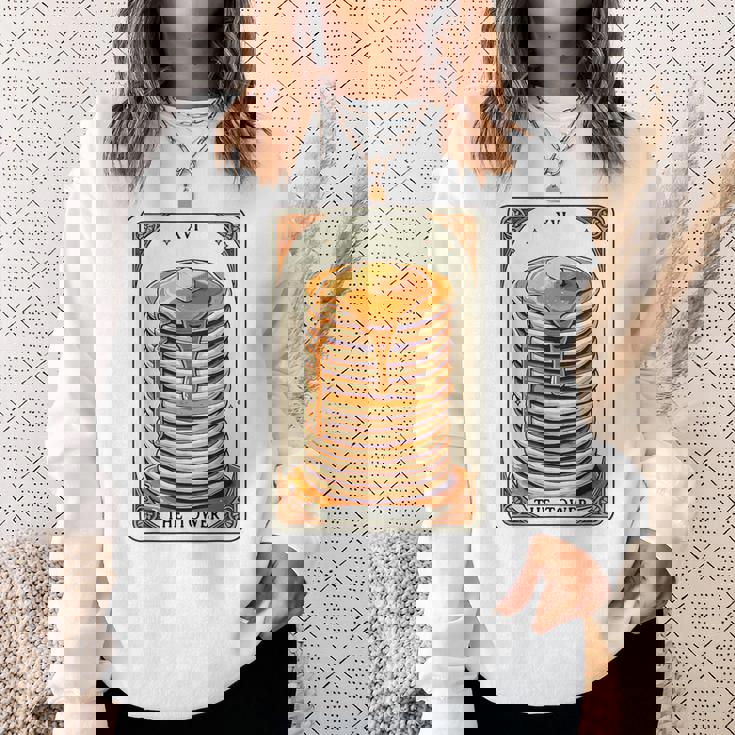 The Tower タロットカード パンケーキタワー 面白いパンケーキ スウェットシャツ 彼女への贈り物