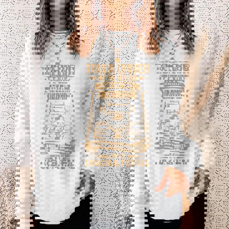 Truck Drivers Fun Truckers トラッキング スカル バックサイド 長袖tシャツ スウェットシャツ 彼女への贈り物