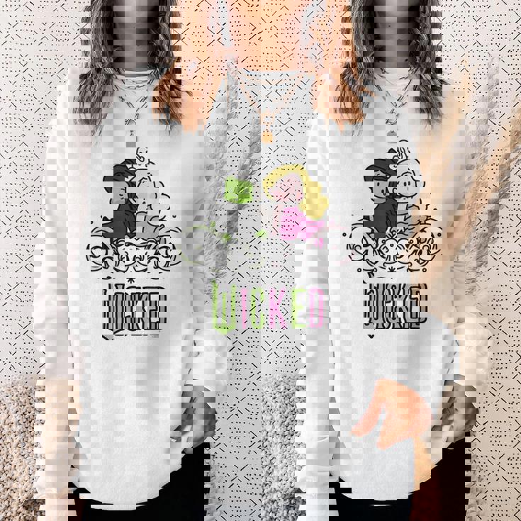 Wicked Elphaba & Glinda Together 遊び心のある漫画スタイル スウェットシャツ 彼女への贈り物