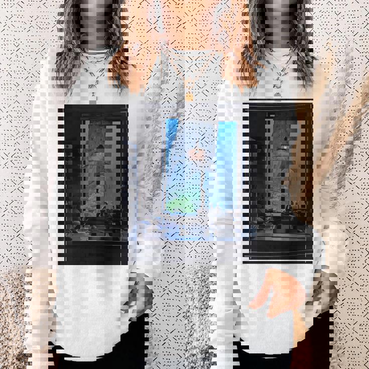 Window Light & Forestiew長袖フォトtシャツ 癒し・インテリア系アート-ユニセックスデザイン 長袖tシャツ スウェットシャツ 彼女への贈り物