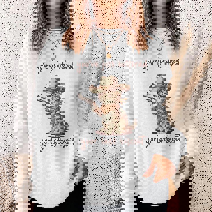 You 'Ve Just Buttered Your Last Biscuit Meow Cowboy Cat Meme 長袖tシャツ スウェットシャツ 彼女への贈り物