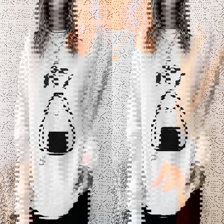 「パン-おにぎり」おもしろ 筆文字 服 面白い文字入り スウェットシャツ 彼女への贈り物