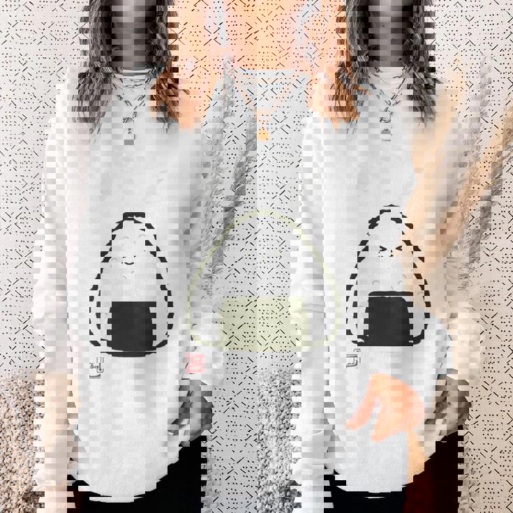 「パン-おにぎり」おもしろ 筆文字 服裏側 面白い文字入り スウェットシャツ 彼女への贈り物