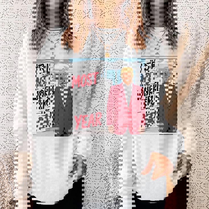 「今年一番素晴らしい言葉だ」トランプクリスマス 長袖tシャツ スウェットシャツ 彼女への贈り物