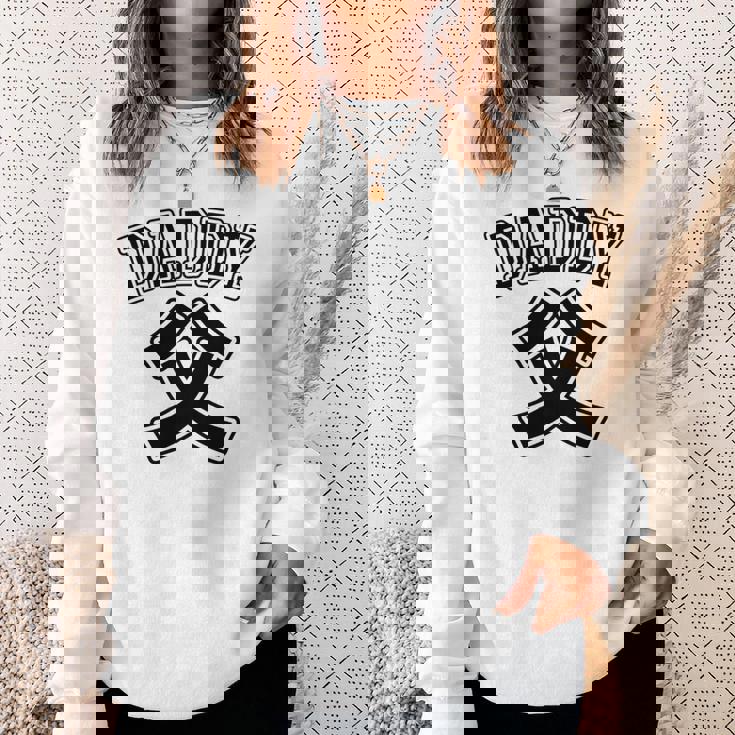 【バックプリント・背中側】お父さん Daddy 父親 パパ《チームユニフォーム風》父の日 面白い 長袖tシャツ スウェットシャツ 彼女への贈り物