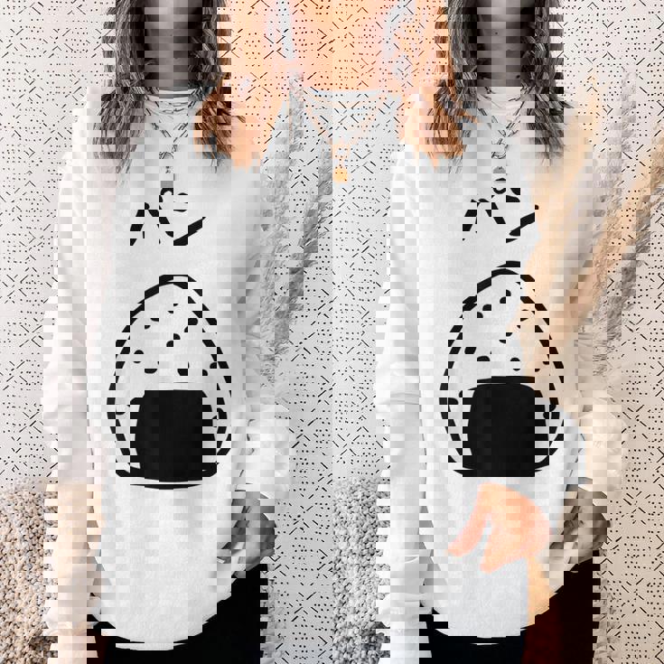 【パン】おにぎり、ご飯、白米、面白い、かわいい、受けターゲット、笑う、面白い スウェットシャツ 彼女への贈り物