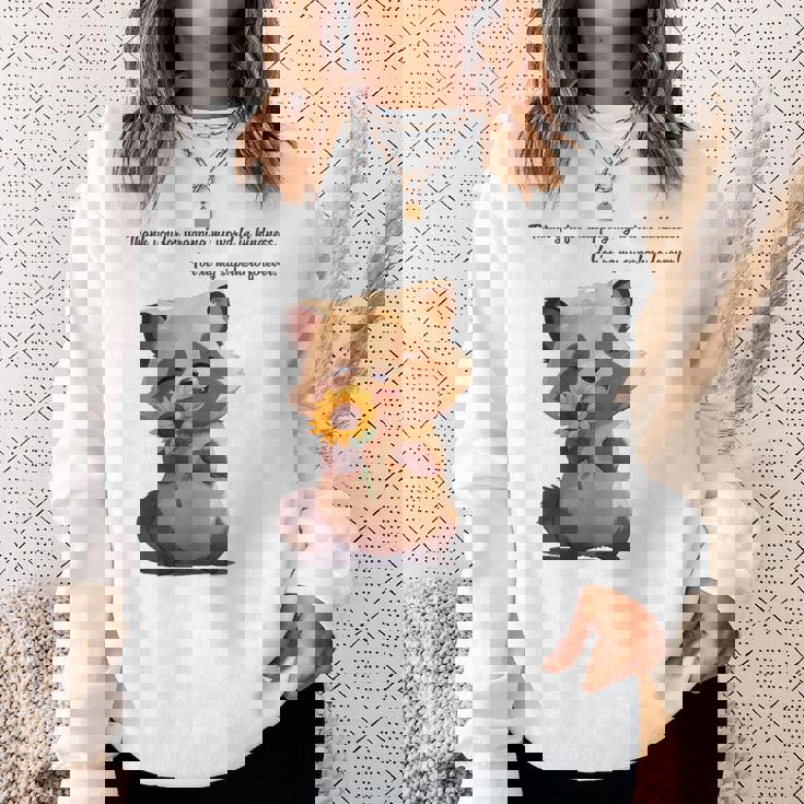 ありがとうのタヌキ ひまわりver 父の日 アニマルグラフィック 感謝 たぬき 花と狸 スウェットシャツ 彼女への贈り物