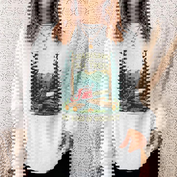 おもしろ林業チェーンソー 背の高い木 ワークアウト ロギング 生活 スウェットシャツ 彼女への贈り物