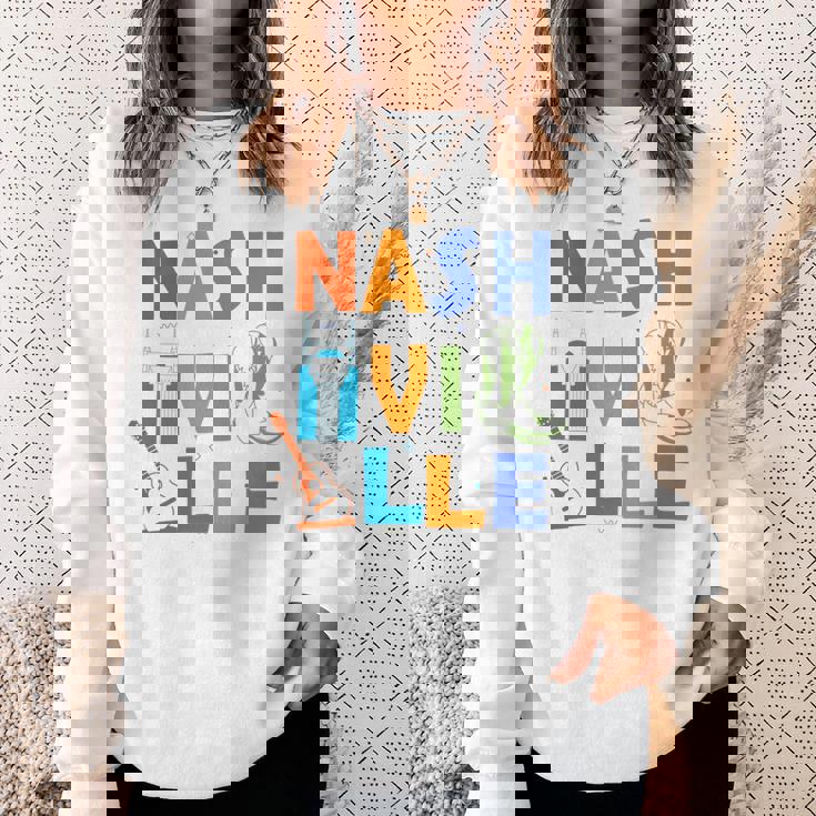 お土産 From Nashville Tn Trip Guitar Music City ナッシュビル 長袖tシャツ スウェットシャツ 彼女への贈り物