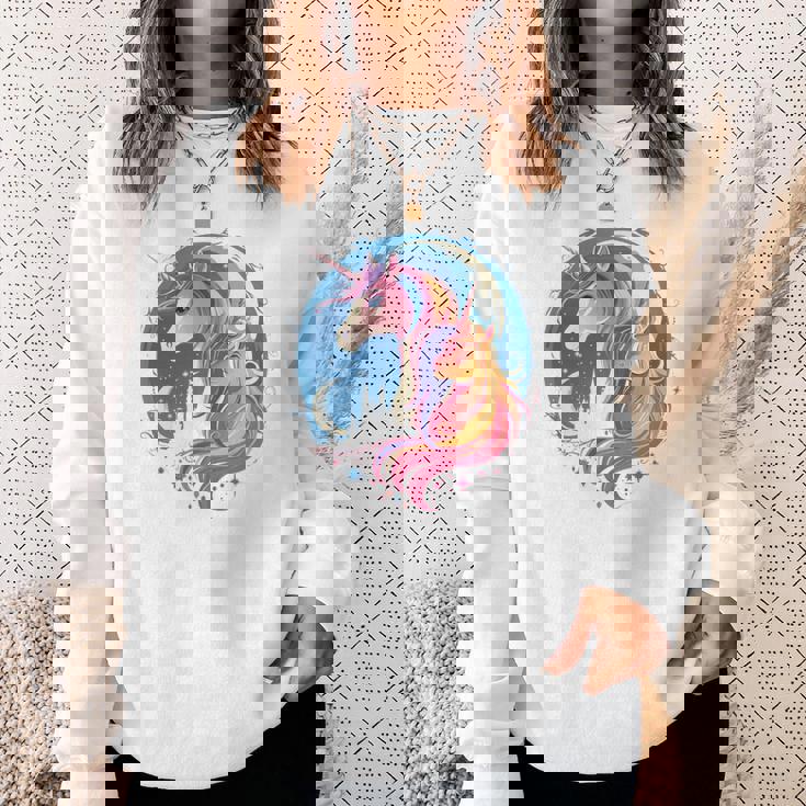 お揃いのママと娘 ユニコーン ナイトシャツ 母の日 長袖tシャツ スウェットシャツ 彼女への贈り物