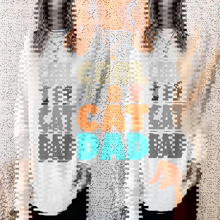 かっこいい猫お父さん面白い猫好きの男性 長袖tシャツ スウェットシャツ 彼女への贈り物
