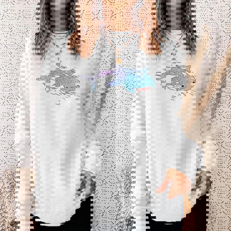 かわいい カワイイ エステ ブルー ジンベラ サメ 海 ギフト スウェットシャツ 彼女への贈り物