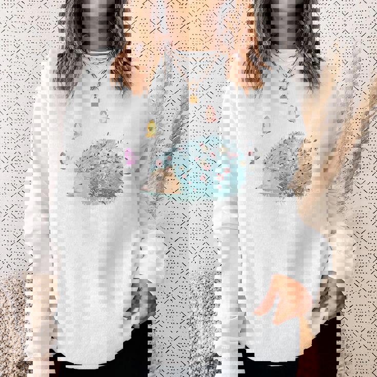 かわいいハリネズミ蝶 ティーンエイジガールギフト スウェットシャツ 彼女への贈り物