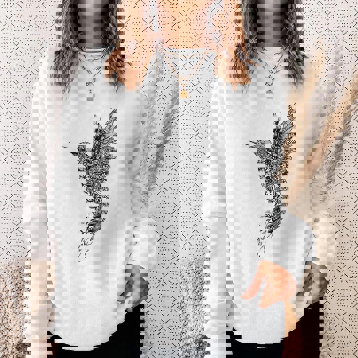 かわいいマンダラ ハチドリ レディース メンズ シャツ スウェットシャツ 彼女への贈り物