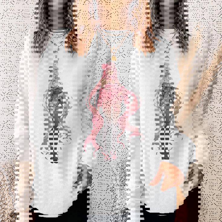 かわいい和風和風ピンク 長袖tシャツ スウェットシャツ 彼女への贈り物