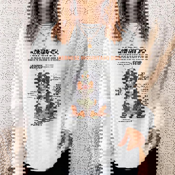 かわいい犬の説明 バーニーズ・マウンテン・ドッグの解剖学 スウェットシャツ 彼女への贈り物