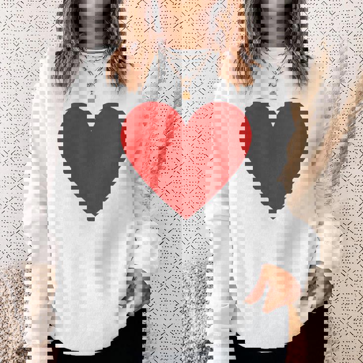 かわいい赤ミニマリスト ハート スウェットシャツ 彼女への贈り物