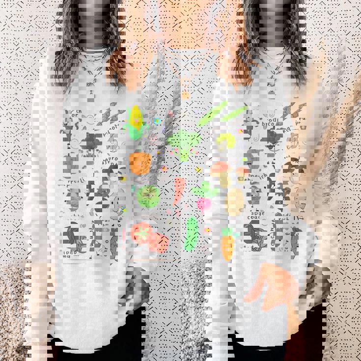 かわいい野菜 かわいい野菜 ヘルシーフード 食べる ビーガン スウェットシャツ 彼女への贈り物